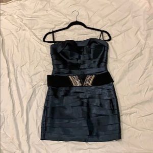 Bebe strapless blue dress